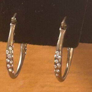 gold hoops with rhinestones